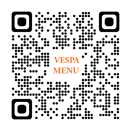 QR code for the online menu of Vespa Pizza Mirtos